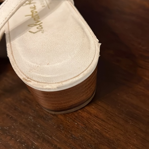 Ferragamo White Sandals Great Condition Sz7.5 - Picture 6 of 7